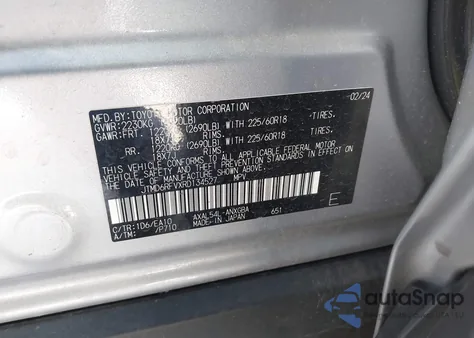 2024 Toyota Rav4 Hybrid Limited из США, поврежденный, VIN JTMD6RFVXRD134527